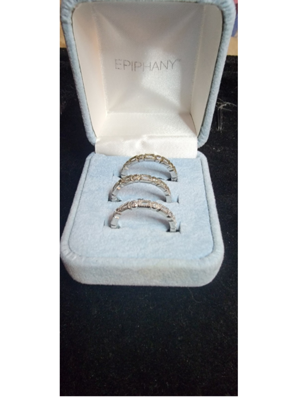 Epiphany Sterling Silver CZ Eternity Stack Ring Set Size 7 7.19g